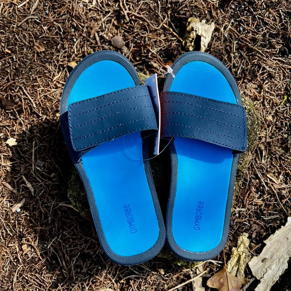 NWT Boys Gymboree Sandal beach summer Flip flop blue Velcro adjustable straps 13